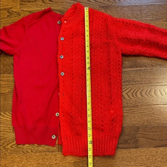 Junya Watanabe Comme des Garcons Red Cardigan Sweater